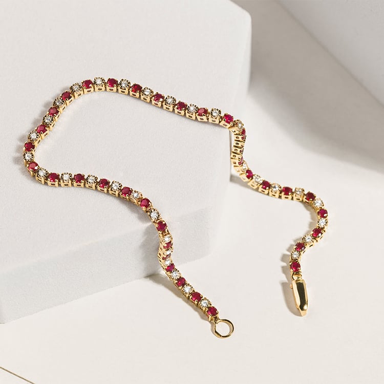 Tennisarmband mit Rubinen und Diamanten Kendrick 153891