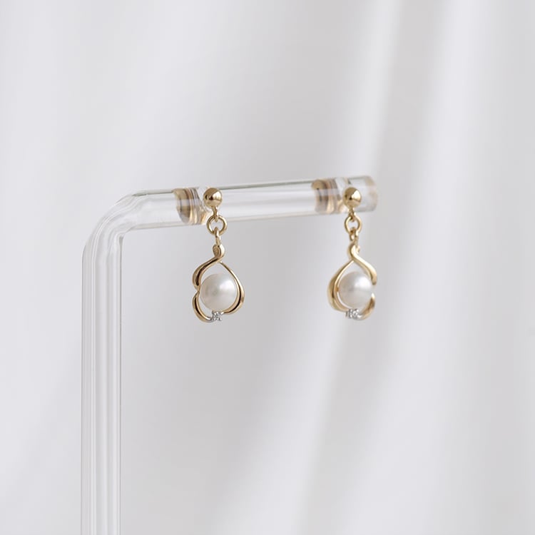 Goldene Perlen-Ohrringe mit Zirkonia Megan 93436