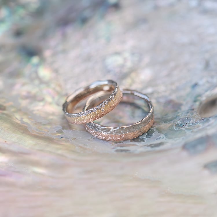 Originelle Trauringe aus Gold mit Diamanten Diame 97253