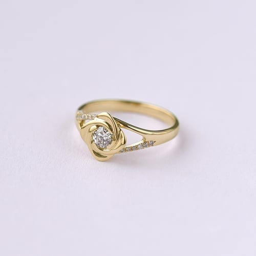 Verlobungsring in Rosenform mit Diamanten Xalor