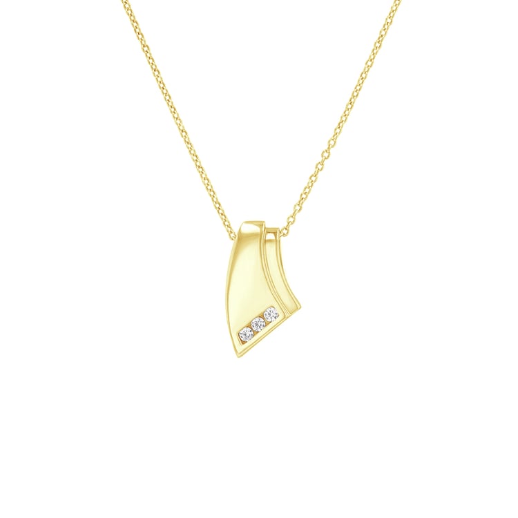 Goldener Anhänger mit drei Diamanten Kevin 78395