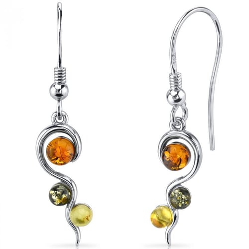 Silbernes Schmuckset mit Bernsteinen Halcyon