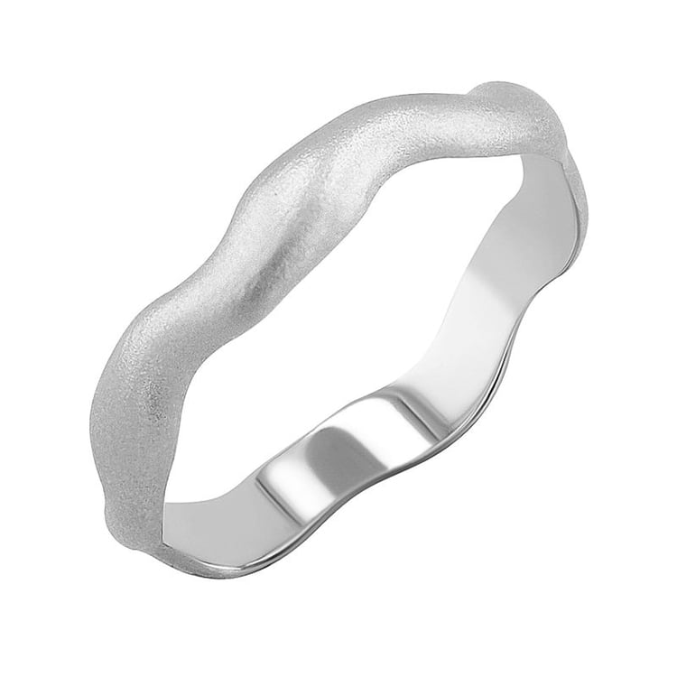 Wellenförmige Eheringe aus mattiertem Gold Keller 128149