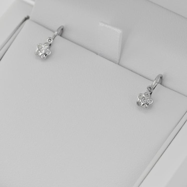 Goldene Kinderohrringe in Form einer Blume mit Lab Grown Diamanten Alexandra 145281