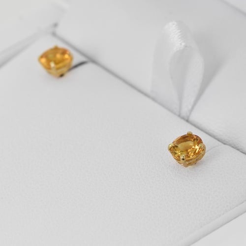 Goldene Ohrringe mit Citrinen Becka