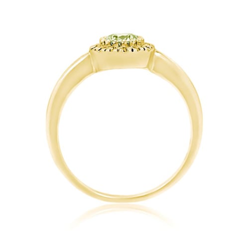 Verlobungsring mit Olivin und Diamanten Tafne