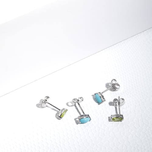 Minimalistische Silberohrstecker mit Türkisen Andine
