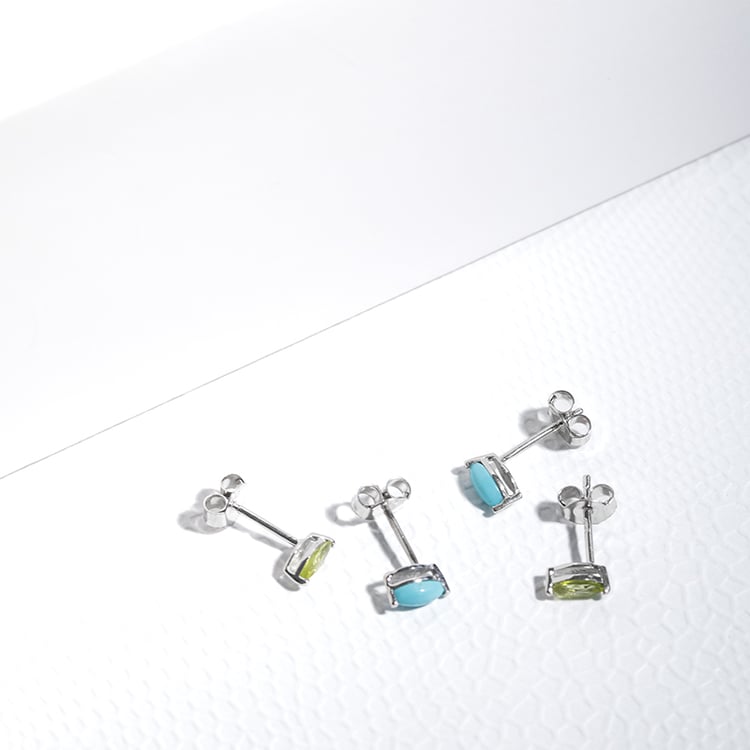 Minimalistische Silberohrstecker mit Türkisen Andine 124170