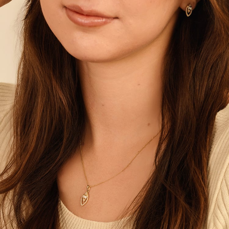 Silberner Anhänger in Mandelform mit Diamanten Einar 161846