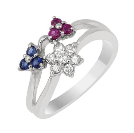 Edelstein Blumen in Goldring Imara