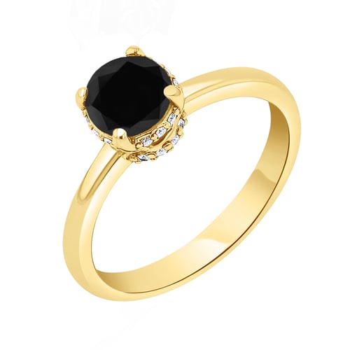 Verlobungsring mit schwarzem und weißen Diamanten Xela
