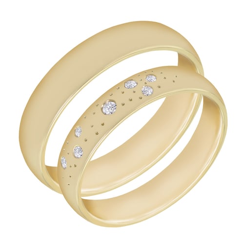 Eheringe aus Gold mit Meer von Diamanten Erich