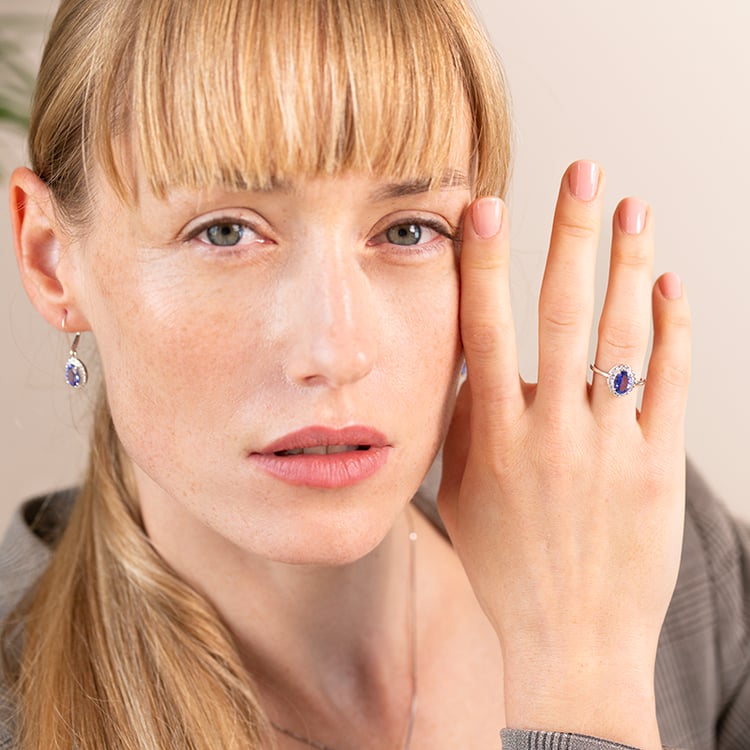 Ohrringe mit Tansaniten und Diamanten Caty 147082