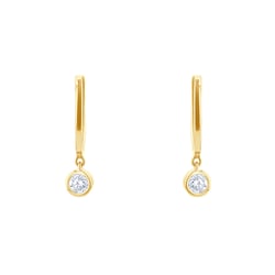 Goldene Hängeohrringe mit Diamanten Nova