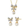 Perlenschmuck Set mit Schleife und Diamanten Cherlys