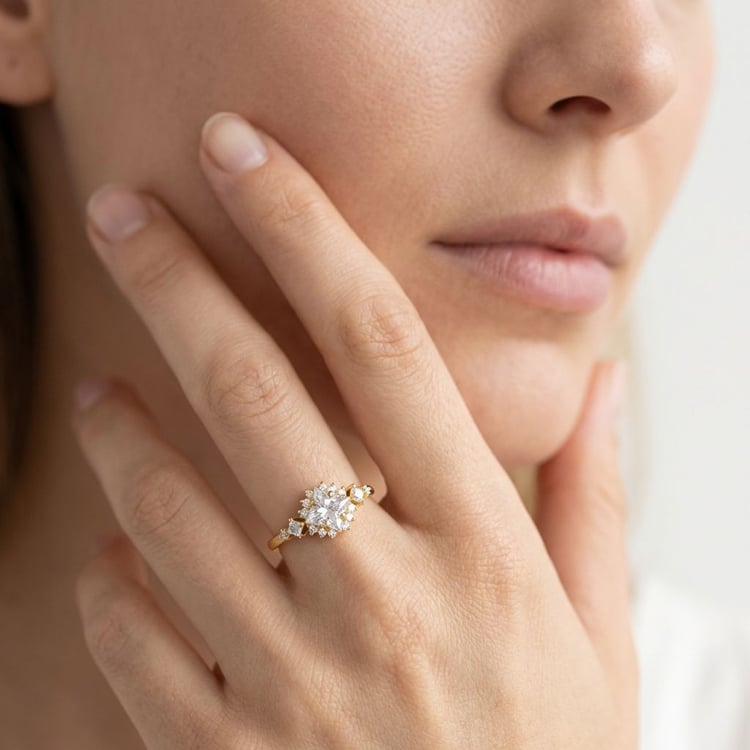 Scheidungsring mit zertifiziertem Lab Grown Diamant im Princess Schliff Medrie 165114