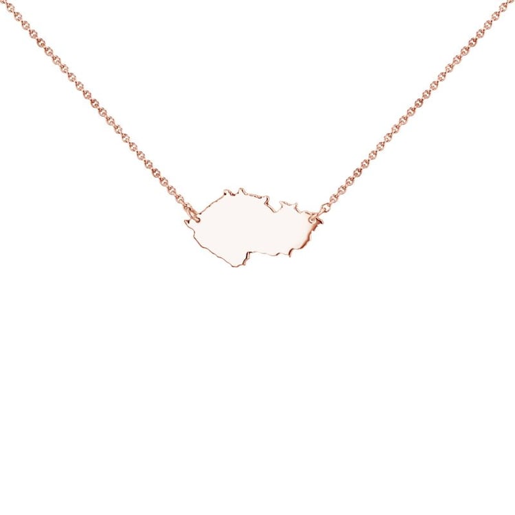 Goldene oder Platinkette mit Anhänger in Form der Tschechischen Republik 106478