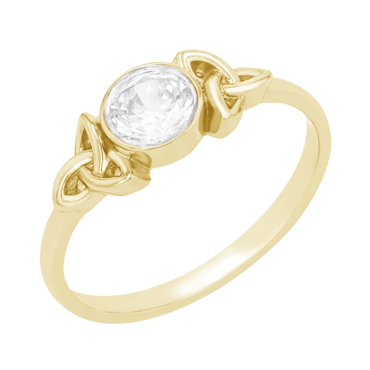 Geflochtener goldener Ring mit Diamanten Lorey 145713