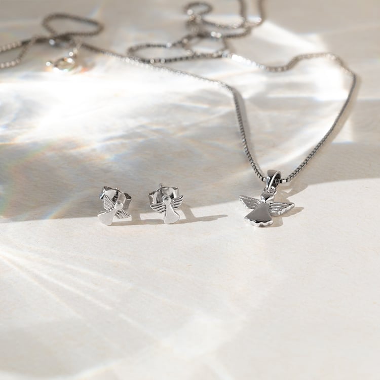 Silberne Ohrringe mit Engeln 140260