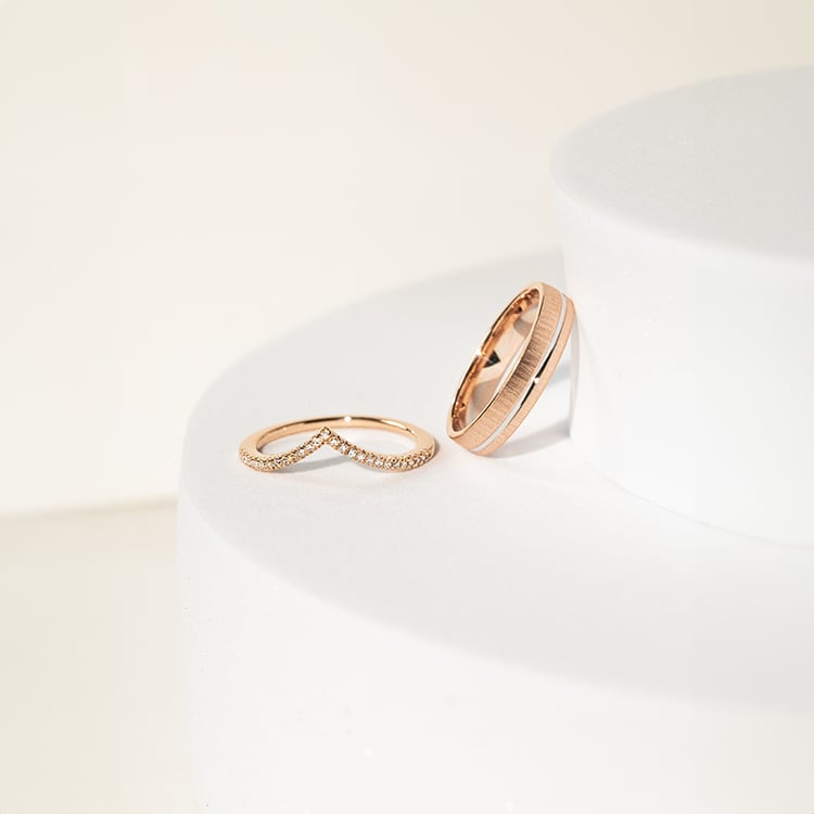 Goldene Eheringe aus kombiniertem Gold Miro 142624