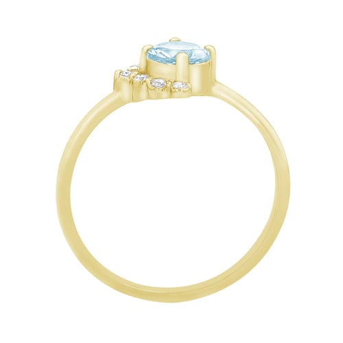 Goldener Ring mit Aquamarin und Diamanten Ammiel