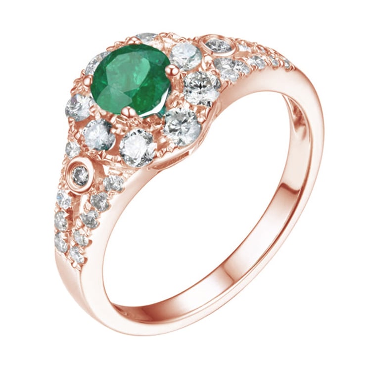 Goldring mit Smaragd und Diamanten Edria 104569