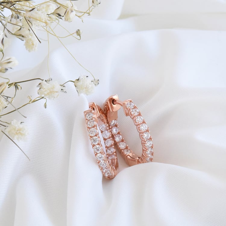 Silberne Ringohrringe mit Zirkonia Leary 80681