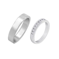 Eternity Eheringe aus Platin mit flachem Herrenring Nosian