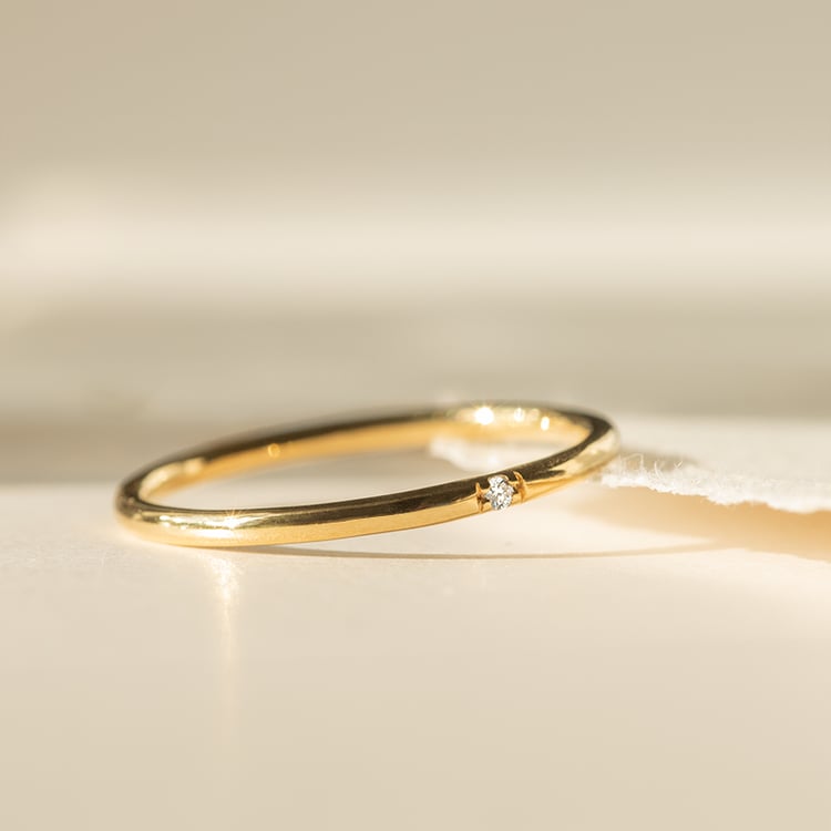 Schmaler Ring mit Diamant Beryl 152517