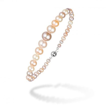 Goldenes Perlenarmband mit mehrfarbigen Perlen Pyah