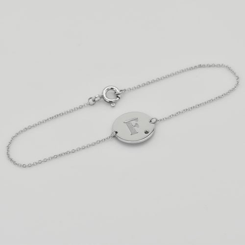 Goldenes Armband mit blauem Diamanten und Gravur Dian