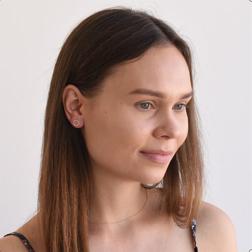 Goldene Karma Ohrringe mit Diamanten Hart