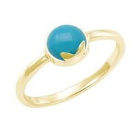 Goldener Ring mit Cabochon-Türkis Yana