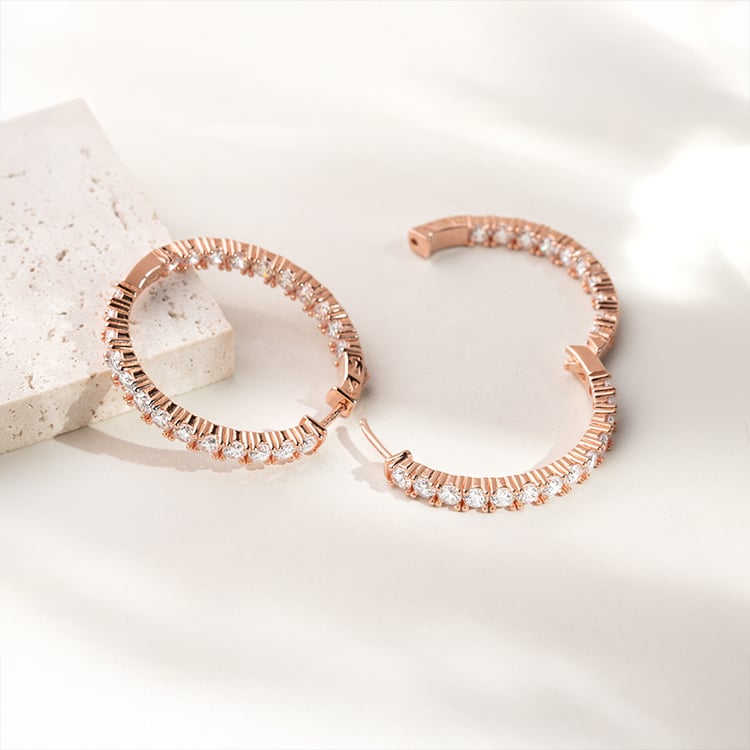 Silberne Creolen mit Zirkonia Elibi 149943