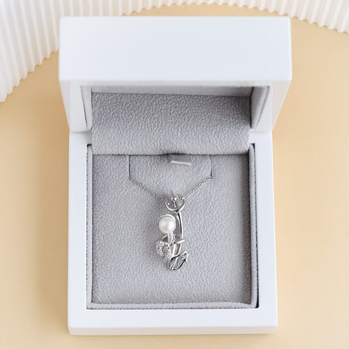 Silberner Anhänger mit Teufelchen und einer Perle und Lab Grown Diamanten Devil