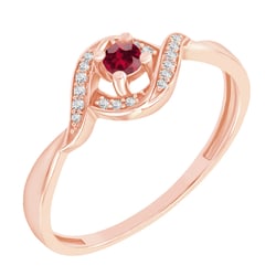 Verlobungsring mit Rubin und Diamanten Nurisa