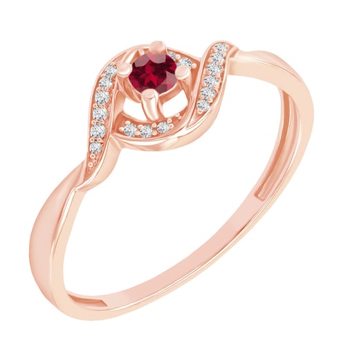 Verlobungsring mit Rubin und Diamanten Nurisa
