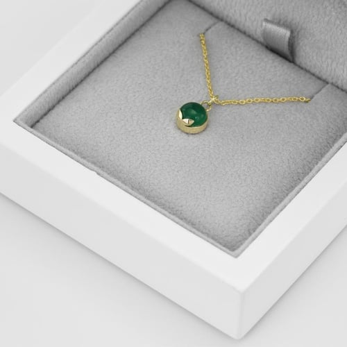 Schmuckset aus Gold mit grünen Onyxen Letizia