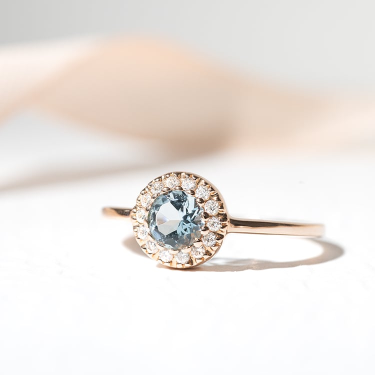 Goldener Verlobungsring mit Aquamarin Tafne 128394