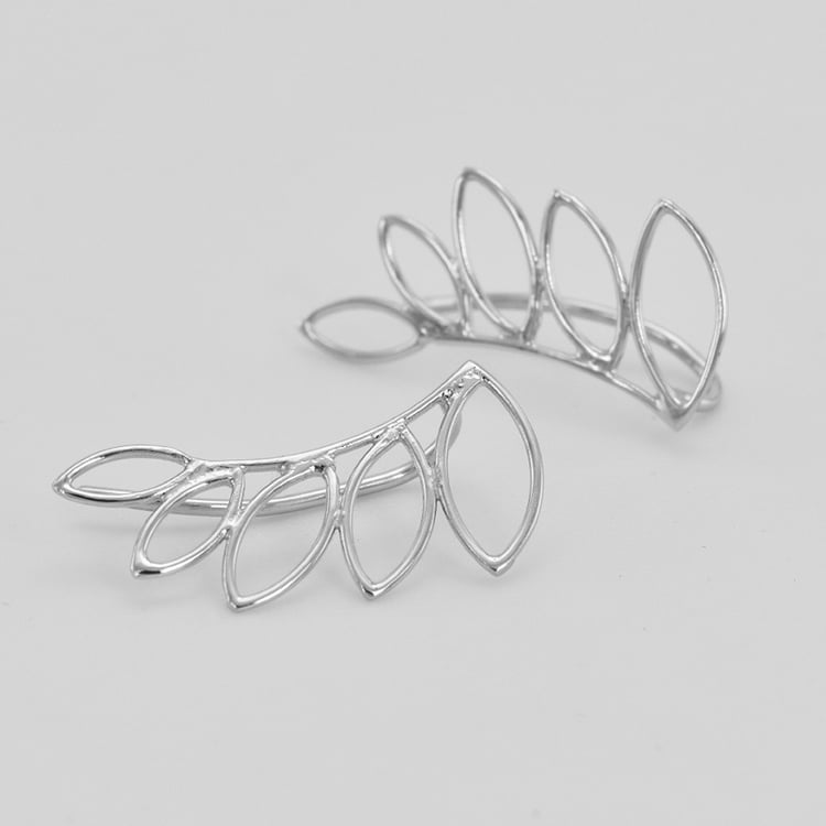 Silberne Ohrringe Ear Climber Blatt 41835