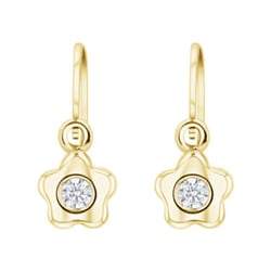 Goldene Kinder-Ohrringe mit Blume Lily