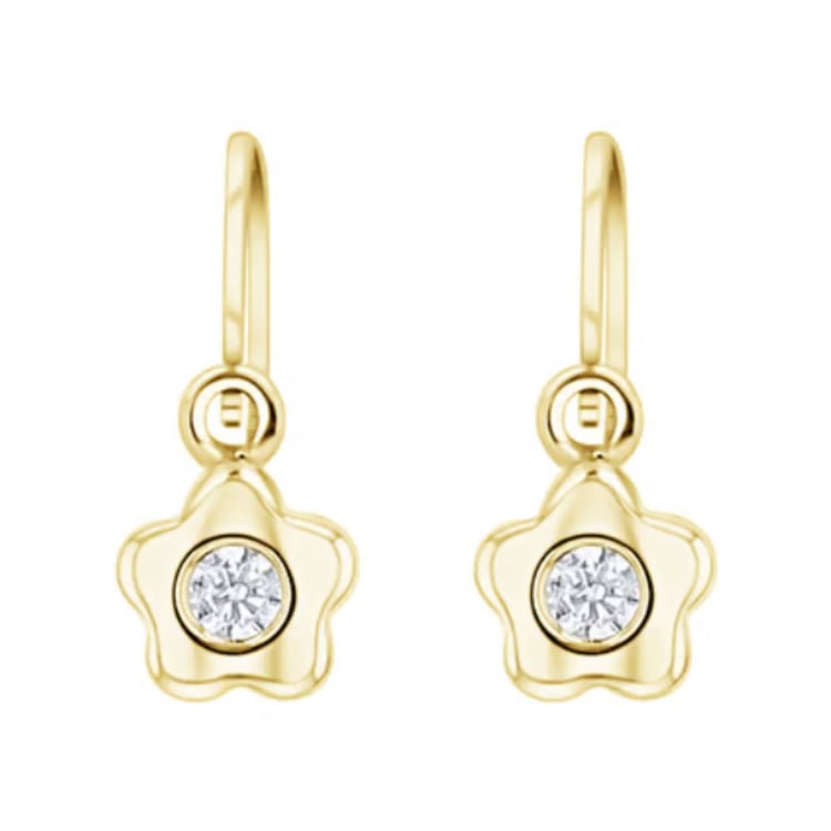 Goldene Kinder-Ohrringe mit Blume Lily