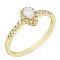 Goldring mit Opal und Diamanten Kezia