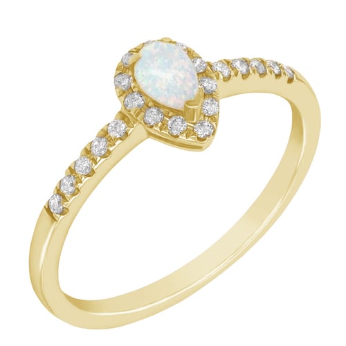 Goldring mit Opal und Diamanten Kezia