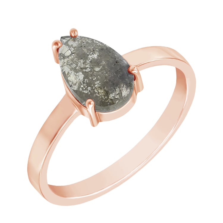 Goldring mit pear Salt and Pepper Diamant Lizia 97475