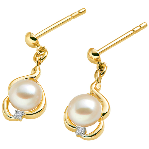 Goldene Perlen-Ohrringe mit Zirkonia Megan