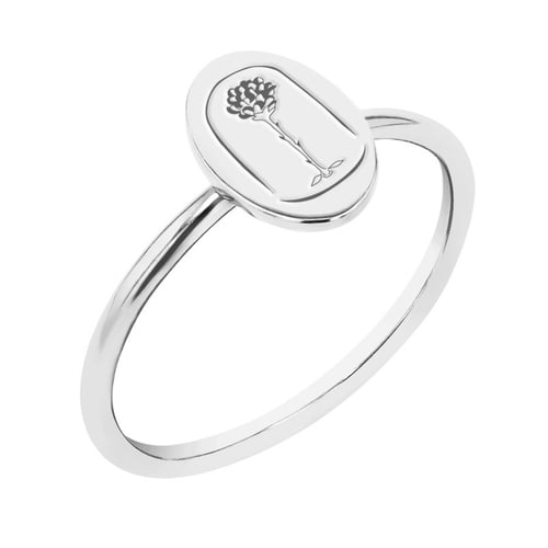 Ovaler Ring mit der Gravur der Rose aus dem Kleinen Prinz