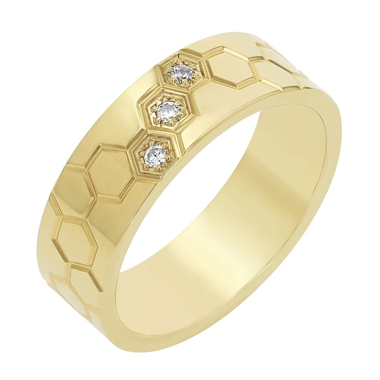 Goldene Eheringe mit Gravur und Diamanten Nazia 80344