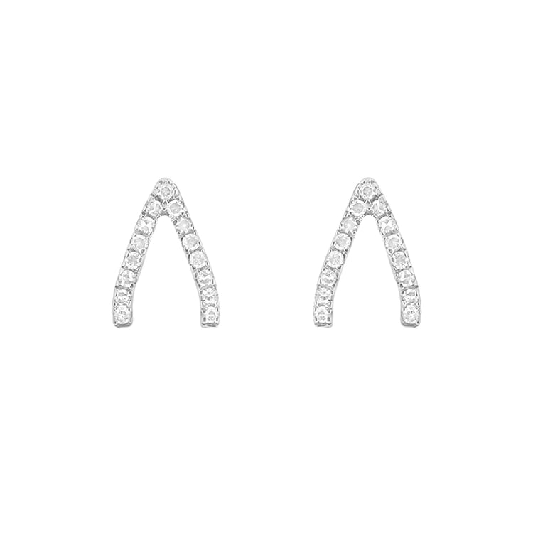 Silberne Ohrstecker mit Lab Grown Diamanten Wishbone