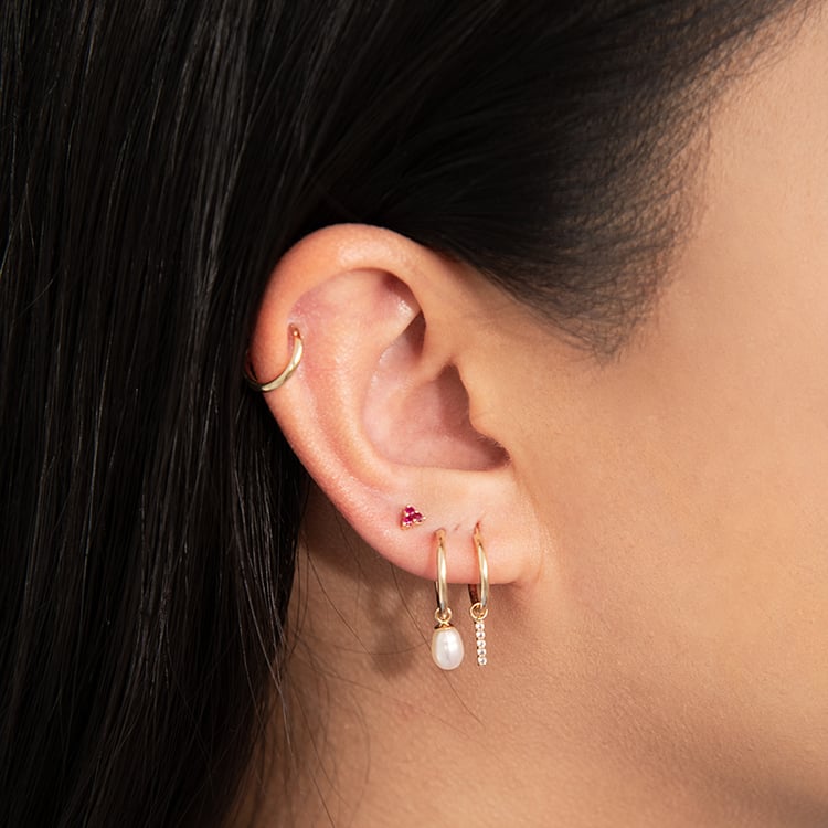 Goldene Hängeohrringe mit Perlen Margo 124522